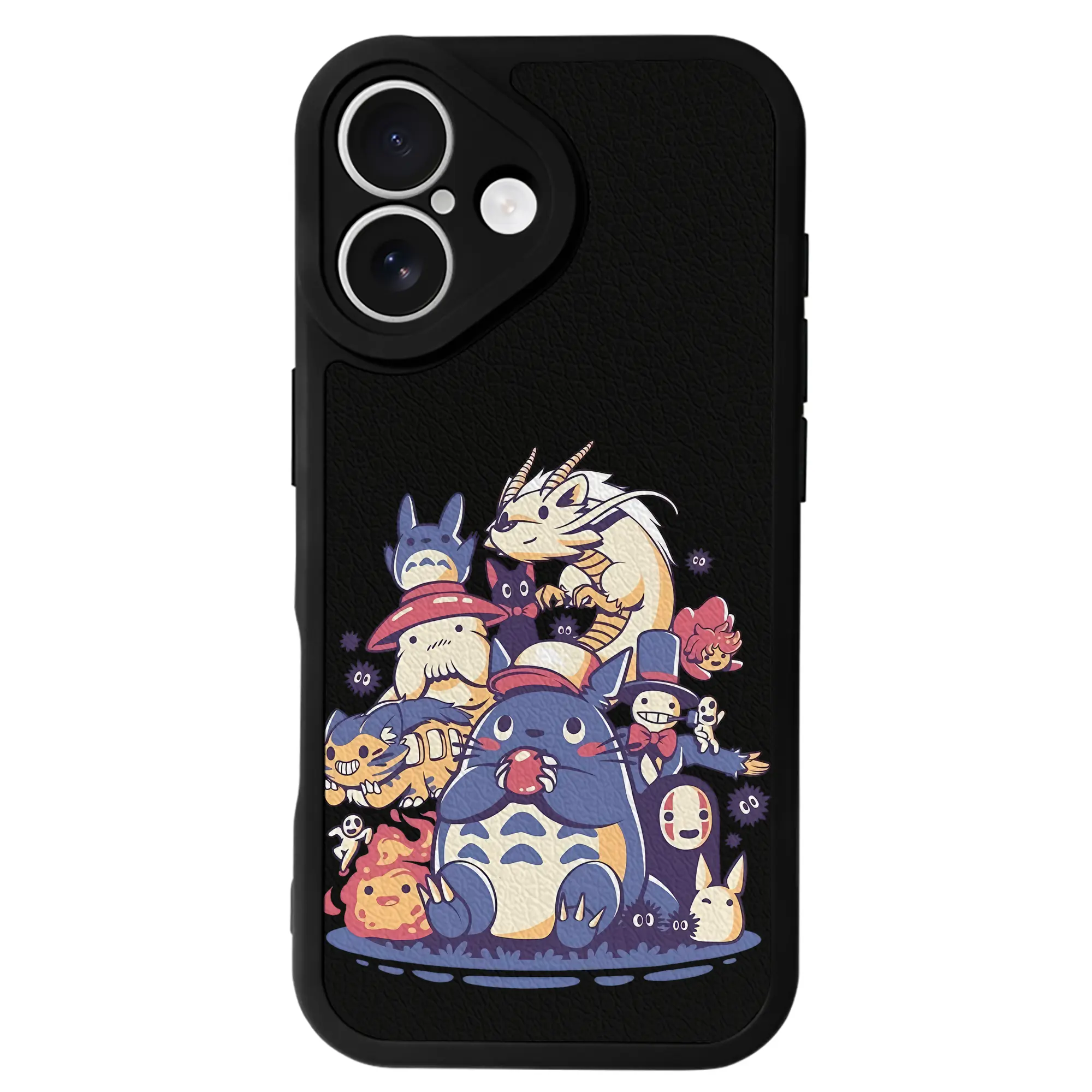 となりのトトロ グッズ トトロ - IPhone 16シリーズ対応 ・ シリコンスマホケース ・ レザー調 ・ 高精度フィット ・ 耐衝撃 ・ ワイヤレス充電対応 ・ 精密カット